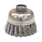 Weiler 2-3/4" Single Row Knot Wire Cup Brush .020" Steel Fill 5/8"-11 UNC Nut 13286 - alternate 1